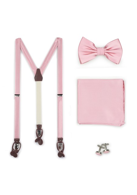 Petal Pink Dress Suspender BowTie Set
