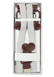 Light Silver Suspenders in Box
