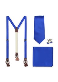 Marine Blue Suspenders and Necktie Set