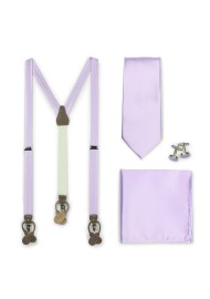 Light Lavender Suspender and Tie Set