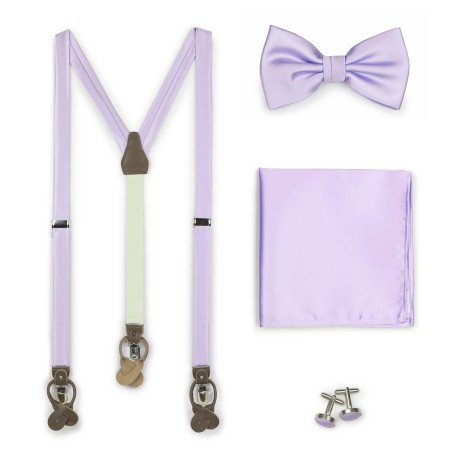 Light Lavender Suspender and Bow Tie Set