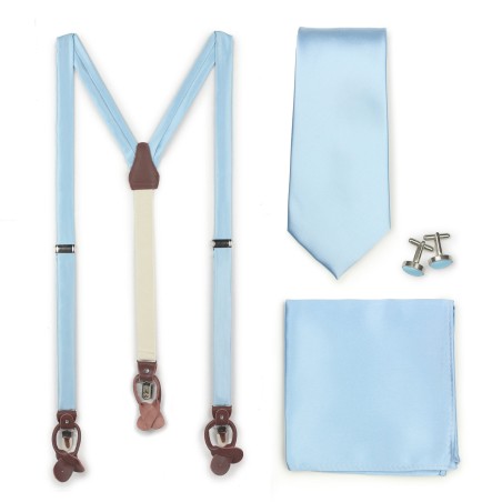 Formal Suspender Set in Powder Blue