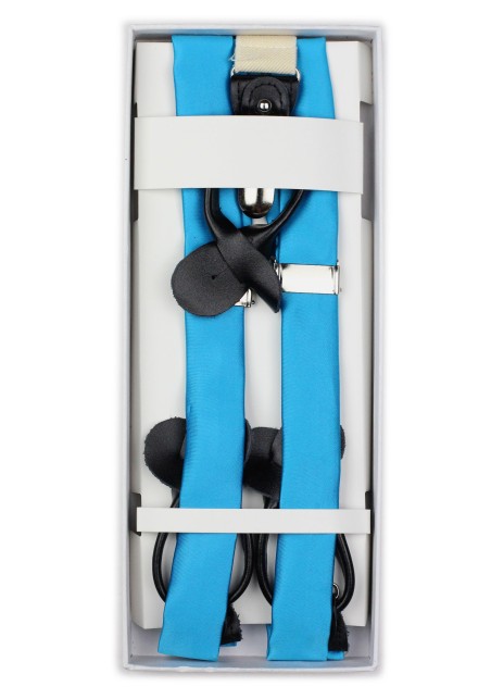 Cyan Blue Suspenders in Box