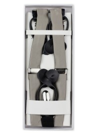 Elegant Silver Suspenders in Box