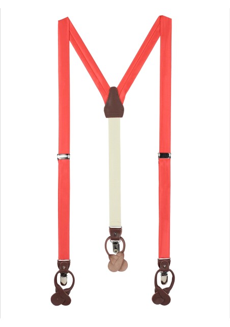 Neon Coral Suspenders