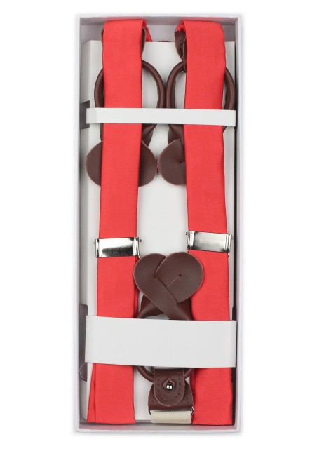 Neon Coral Suspenders in Box