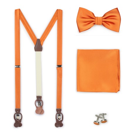 Persimmon Orange bow Tie and suspender set