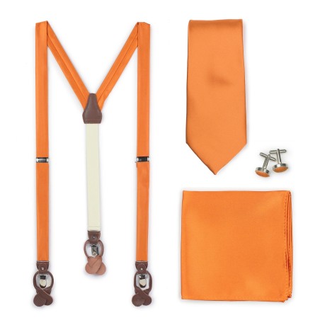 Persimmon Orange Suspender and Tie Set