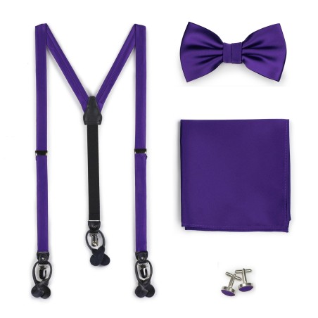 Suspender Bowtie Set in Regency Purple