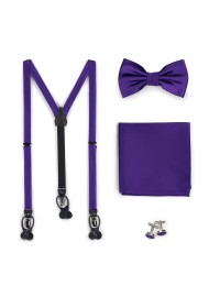 Suspender Bowtie Set in Regency Purple