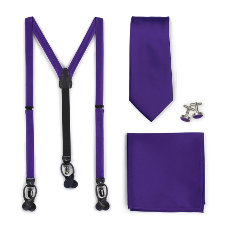 Regency Purple Suspender Mens Necktie Set