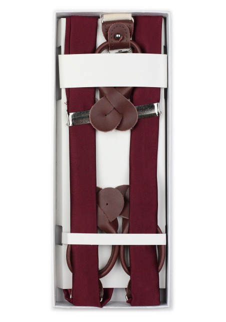Wine Red Satin Suspenders in box