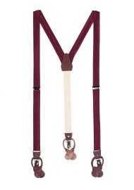 Wine Red Satin Suspenders