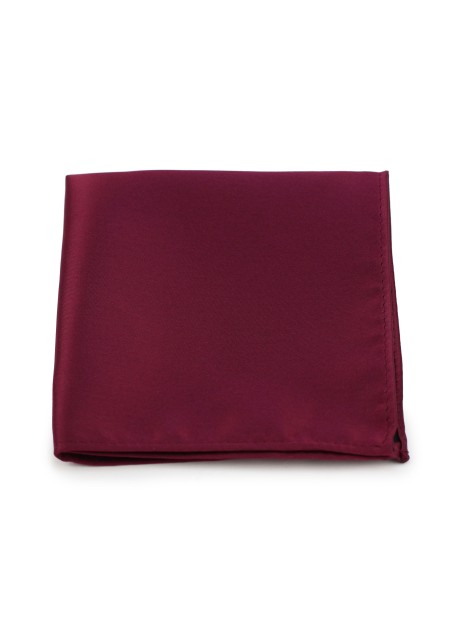 Wine Red Satin Pocket Square