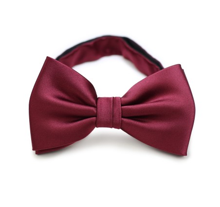 Wine Red Satin Bow Tie