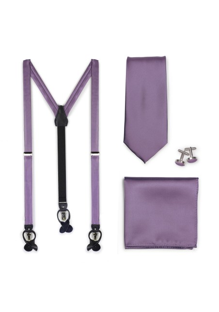 Suspender Tie Set in Wisteria