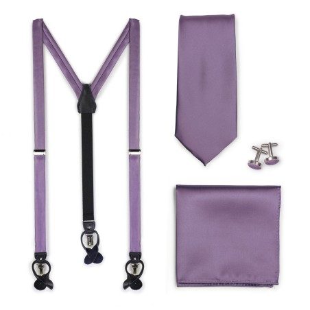 Suspender Tie Set in Wisteria