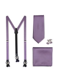 Suspender Tie Set in Wisteria