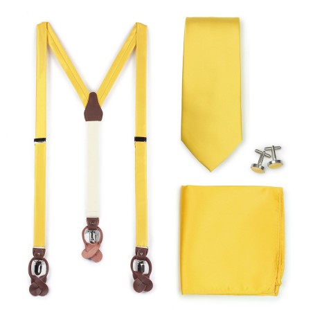 Sunflower Yellow Suspender Necktie Set