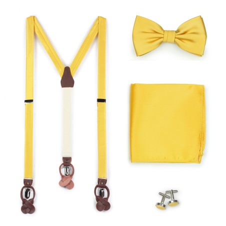 Sunflower Yellow Suspender Bowtie Set