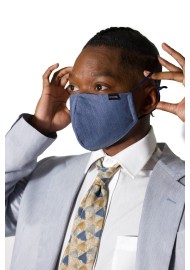 Solid Blue Filter Mask in Pure Cotton