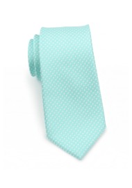 Narrow Pin Dot Tie in Seamist