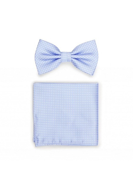 Baby Blue Bow Tie + Pocket Square Set