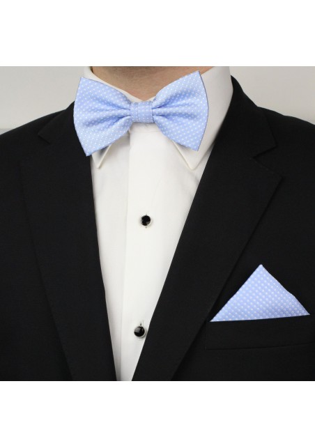 Baby Blue Bow Tie + Pocket Square Set