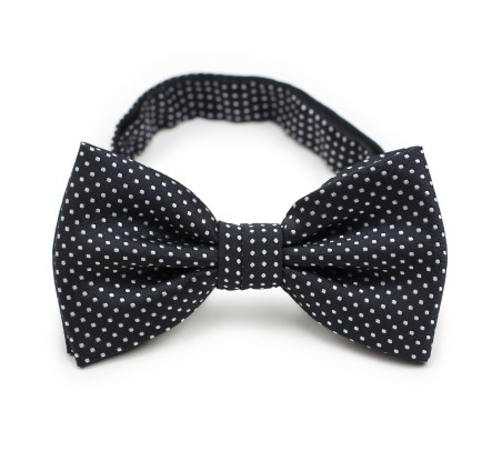 Black Pin Dot Bow Tie