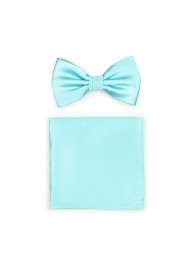 Pool Blue Bow Tie + Hanky Set