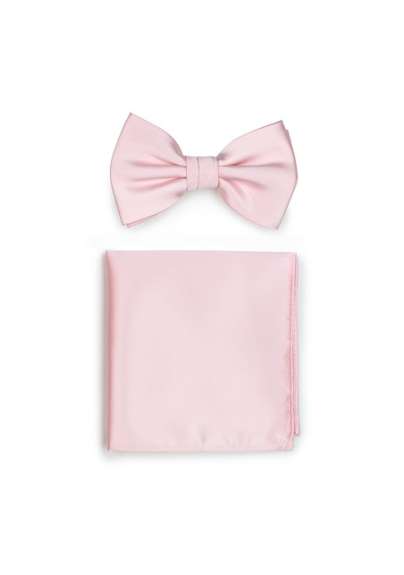 Blush Pink Bowtie + Hanky Set