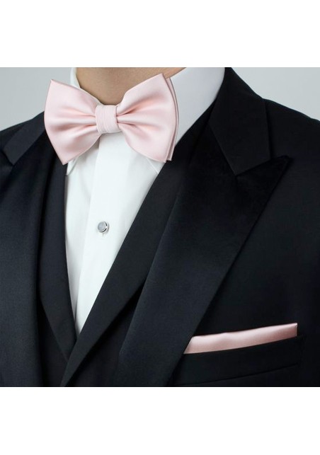 Blush Pink Bowtie + Hanky Set Styled