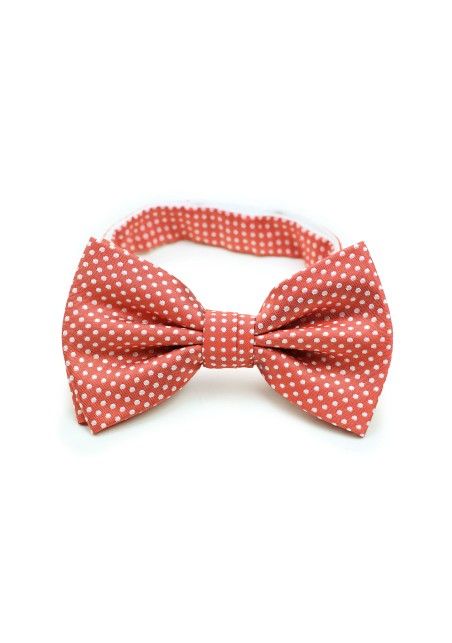 Coral Pin Dot Bowtie