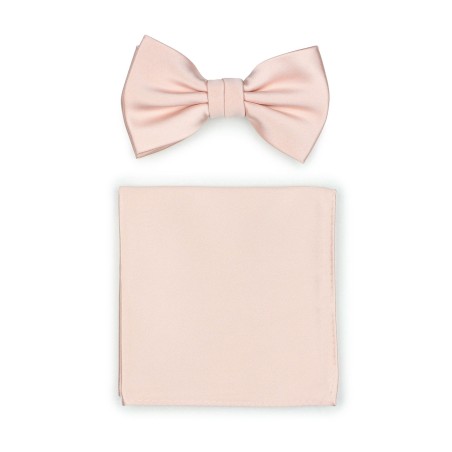 Peach Blush Bow Tie + Hanky Set