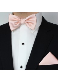 Peach Blush Bow Tie + Hanky Set Styled