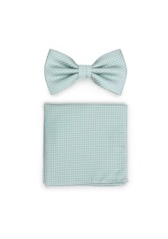 Mint Pin Dot Bowtie and Hanky Set