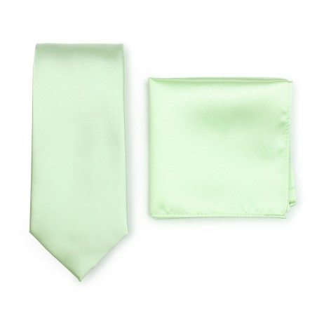Necktie + Hanky Set in Wintermint Green