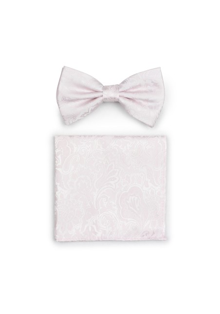Blush Paisley Bowtie Hanky Set