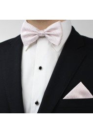 Blush Paisley Bowtie Hanky Set