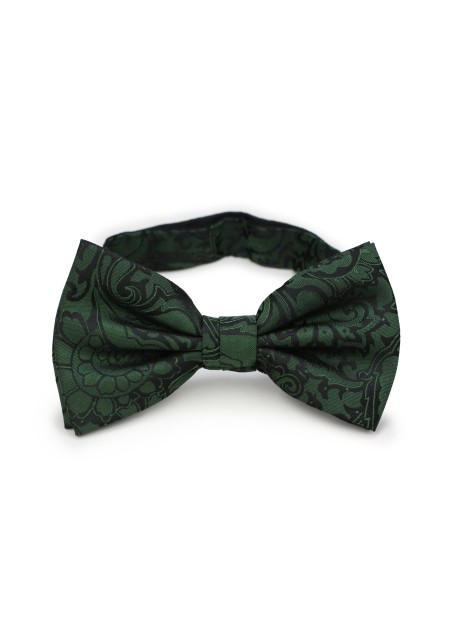 Pine Green Paisley Bow Tie