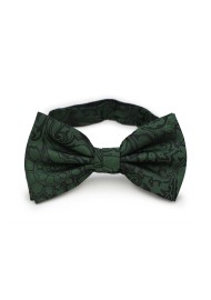 Pine Green Paisley Bow Tie