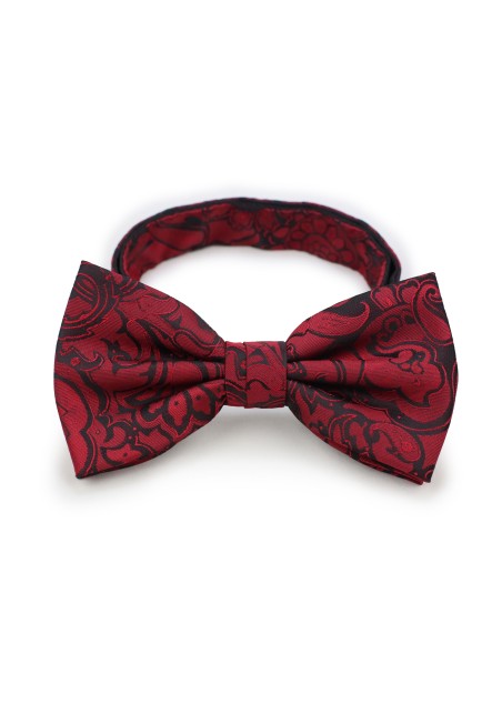Bordeaux Red Paisley Bowtie