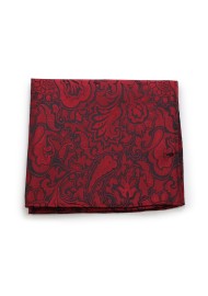 Bordeaux Red Paisley Pocket Square