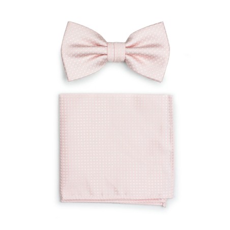 Blush Pink Pin Dot Bowtie and Hanky Set
