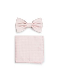 Blush Pink Pin Dot Bowtie and Hanky Set