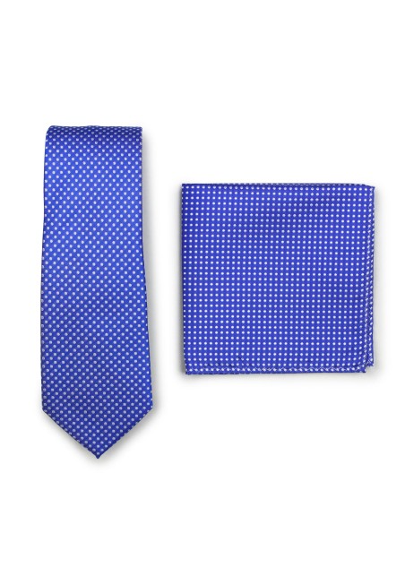 Horizon Blue Pin Dot Tie and Hanky Set