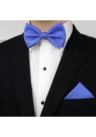 Horizon Blue Pin Dot Bow Tie Set Styled