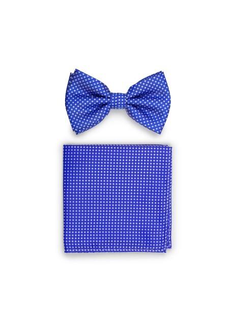 Horizon Blue Pin Dot Bow Tie Set