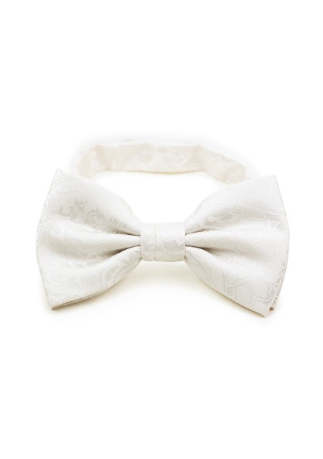 Ivory Paisley Bow Tie
