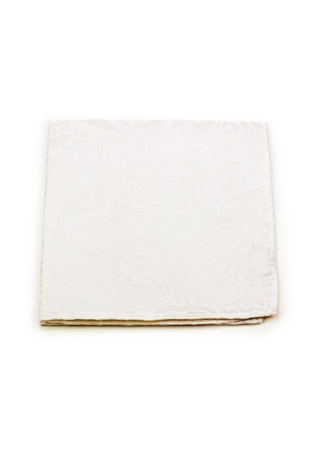 Ivory Paisley Pocket Square